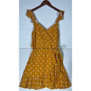 Lauren Conrad Womens Yellow Polka Dot Dress size XXL